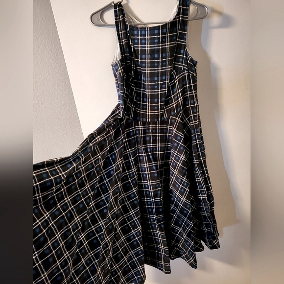 Belle Poque Dresses & Skirts - EUC 1950s Retro Pinup Blue Plaid Circle Swing Vintage Academic Picnic Dress XL